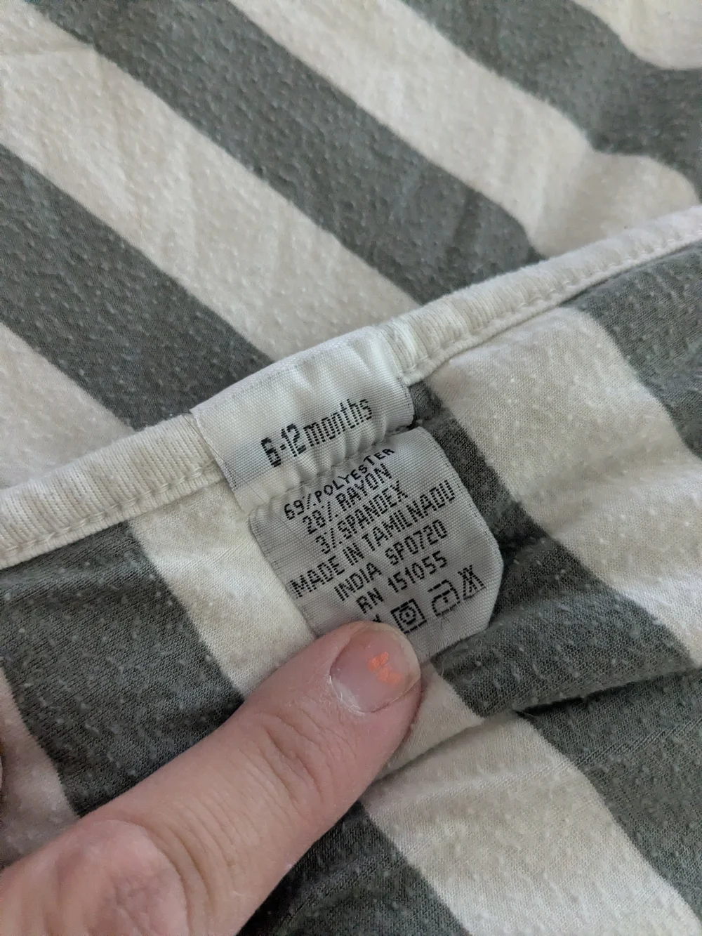Copper Pearl Zip Front Sleep Sack - Gray & White Stripes 6-12 months